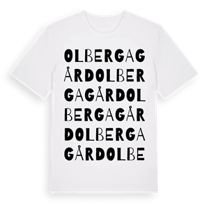Olberga gård ordlek t-shirt – ekologisk bomull t-shirt från Pinshirt