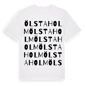 Ölstaholm ordlek t-shirt – ekologisk bomull t-shirt från Pinshirt