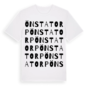 Önstatorp ordlek t-shirt – ekologisk bomull t-shirt från Pinshirt