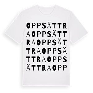 Oppsättra ordlek t-shirt – ekologisk bomull t-shirt från Pinshirt