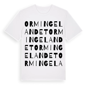 Ormingelandet ordlek t-shirt – ekologisk bomull t-shirt från Pinshirt