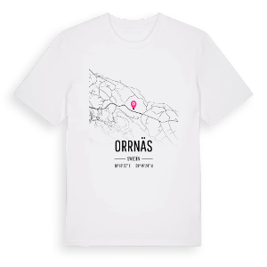 Orrnäs karta t-shirt – ekologisk bomull t-shirt från Pinshirt