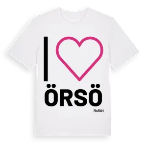 Jag älskar Örsö t-shirt stort tryck – ekologisk bomull t-shirt från Pinshirt