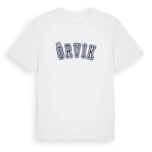 Örvik college t-shirt – ekologisk bomull t-shirt från Pinshirt