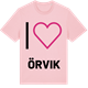 Pink Cotton t-shirt med Jag älskar Örvik t-shirt stort tryck