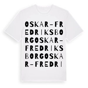 Oskar-Fredriksborg ordlek t-shirt – ekologisk bomull t-shirt från Pinshirt
