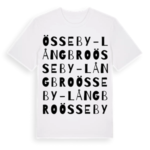 Össeby-Långbro ordlek t-shirt – ekologisk bomull t-shirt från Pinshirt
