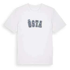 Östa college t-shirt – ekologisk bomull t-shirt från Pinshirt