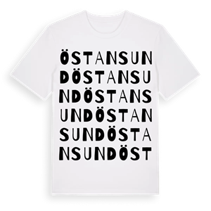 Östansund ordlek t-shirt – ekologisk bomull t-shirt från Pinshirt