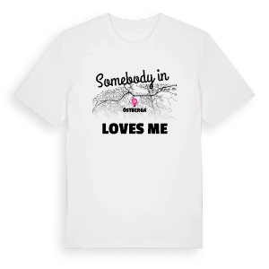 Någon i Östberga älskar mig t-shirt – ekologisk bomull t-shirt från Pinshirt