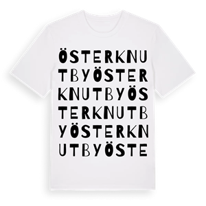 Öster Knutby ordlek t-shirt – ekologisk bomull t-shirt från Pinshirt