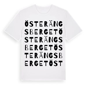 Österängsberget ordlek t-shirt – ekologisk bomull t-shirt från Pinshirt