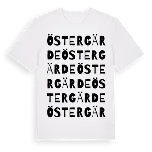Östergärde ordlek t-shirt – ekologisk bomull t-shirt från Pinshirt