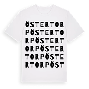 Östertorp ordlek t-shirt – ekologisk bomull t-shirt från Pinshirt