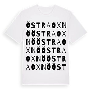 Östra Oxnö ordlek t-shirt – ekologisk bomull t-shirt från Pinshirt