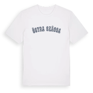 Östra Skägga college t-shirt – ekologisk bomull t-shirt från Pinshirt