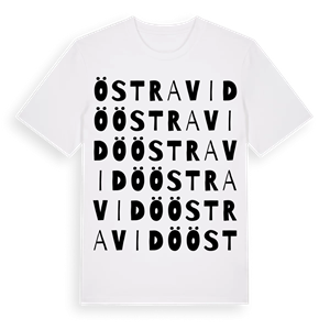 Östra Vidö ordlek t-shirt – ekologisk bomull t-shirt från Pinshirt