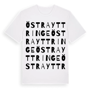 Östra Yttringe ordlek t-shirt – ekologisk bomull t-shirt från Pinshirt
