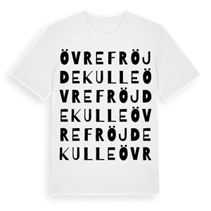 Övre Fröjdekulle ordlek t-shirt – ekologisk bomull t-shirt från Pinshirt