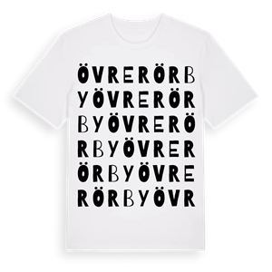 Övre Rörby ordlek t-shirt – ekologisk bomull t-shirt från Pinshirt