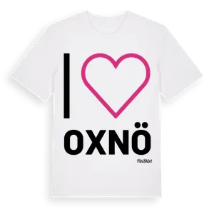 Jag älskar Oxnö t-shirt stort tryck – ekologisk bomull t-shirt från Pinshirt