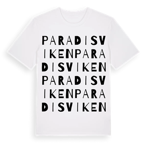 Paradisviken ordlek t-shirt – ekologisk bomull t-shirt från Pinshirt