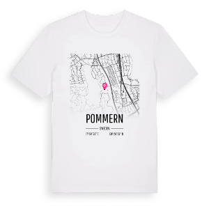Pommern karta t-shirt – ekologisk bomull t-shirt från Pinshirt
