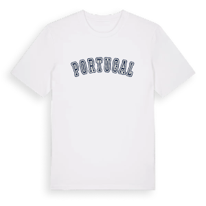 Portugal college t-shirt – ekologisk bomull t-shirt från Pinshirt