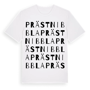 Prästnibbla ordlek t-shirt – ekologisk bomull t-shirt från Pinshirt