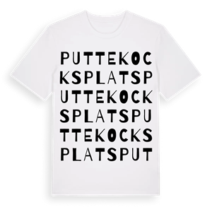 Putte Kocks plats ordlek t-shirt – ekologisk bomull t-shirt från Pinshirt