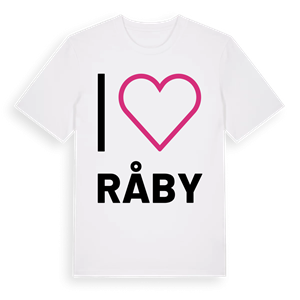 Jag älskar Råby t-shirt stort tryck – ekologisk bomull t-shirt från Pinshirt