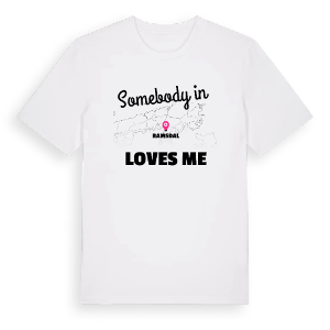 Någon i Ramsdal älskar mig t-shirt – ekologisk bomull t-shirt från Pinshirt