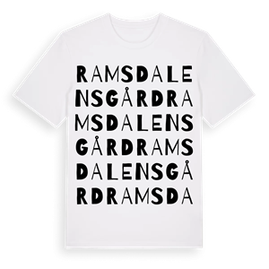 Ramsdalens gård ordlek t-shirt – ekologisk bomull t-shirt från Pinshirt
