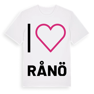 Jag älskar Rånö t-shirt stort tryck – ekologisk bomull t-shirt från Pinshirt