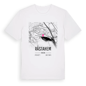 Råstahem karta t-shirt – ekologisk bomull t-shirt från Pinshirt