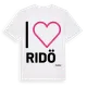 White t-shirt med Jag älskar Ridö t-shirt stort tryck