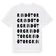 White t-shirt med Rindö Torg ordlek t-shirt