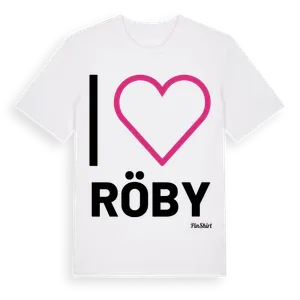 Jag älskar Röby t-shirt stort tryck – ekologisk bomull t-shirt från Pinshirt