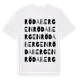 White t-shirt med Röda Bergen ordlek t-shirt