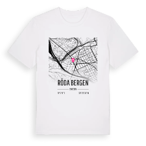 Röda bergen karta t-shirt – ekologisk bomull t-shirt från Pinshirt
