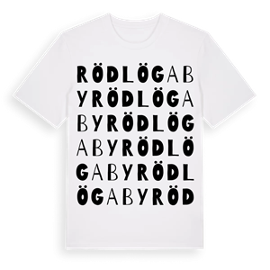 Rödlöga By ordlek t-shirt – ekologisk bomull t-shirt från Pinshirt