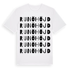 Runö Höjd ordlek t-shirt – ekologisk bomull t-shirt från Pinshirt