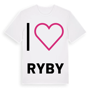 Jag älskar Ryby t-shirt stort tryck – ekologisk bomull t-shirt från Pinshirt