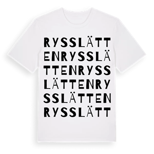Rysslätten ordlek t-shirt – ekologisk bomull t-shirt från Pinshirt