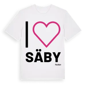 Jag älskar Säby t-shirt stort tryck – ekologisk bomull t-shirt från Pinshirt