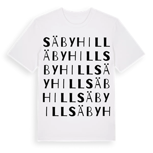 Säbyhill ordlek t-shirt – ekologisk bomull t-shirt från Pinshirt