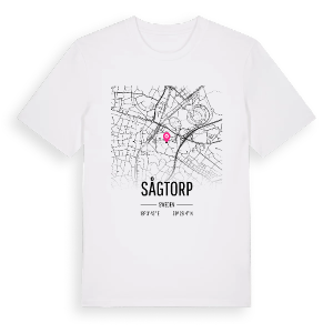 Sågtorp karta t-shirt – ekologisk bomull t-shirt från Pinshirt