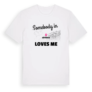 Någon i Sätravik älskar mig t-shirt – ekologisk bomull t-shirt från Pinshirt