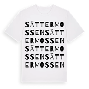 Sättermossen ordlek t-shirt – ekologisk bomull t-shirt från Pinshirt