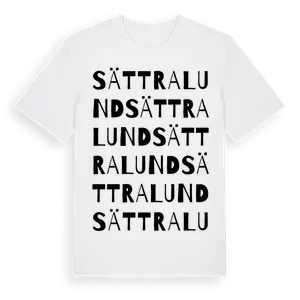 Sättralund ordlek t-shirt – ekologisk bomull t-shirt från Pinshirt